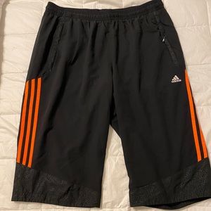 Adidas longer black & orange CrossFit shorts XL